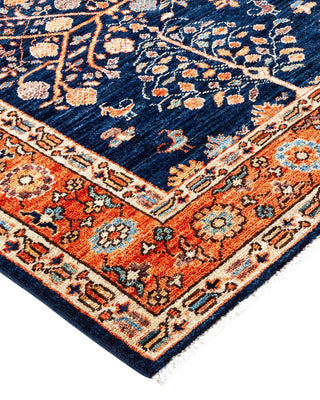 Traditional Serapi Blue Wool Area Rug 5' 3" x 7' 1" - Solo Rugs