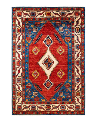 Traditional Serapi Blue Wool Area Rug 5' 1" x 7' 4" - Solo Rugs