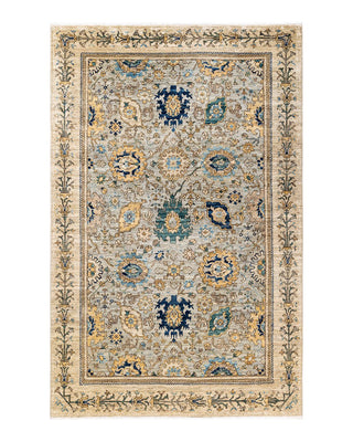 Traditional Serapi Gray Wool Area Rug 5' 7" x 8' 7" - Solo Rugs