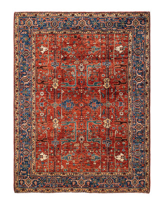 Traditional Serapi Orange Wool Area Rug 5' 0" x 6' 7" - Solo Rugs
