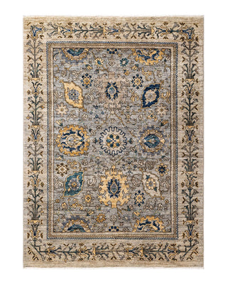 Traditional Serapi Gray Wool Area Rug 4' 5" x 6' 1" - Solo Rugs