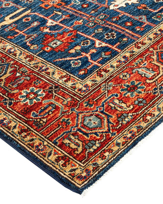 Traditional Serapi Blue Wool Area Rug 5' 1" x 7' 0" - Solo Rugs