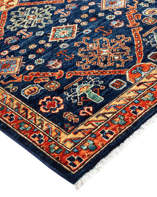 Traditional Serapi Blue Wool Area Rug 5' 0" x 6' 10" - Solo Rugs