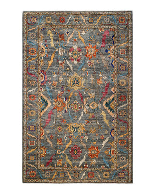 Traditional Serapi Gray Wool Area Rug 5' 3" x 8' 2" - Solo Rugs