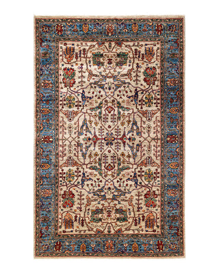 Traditional Serapi Ivory Wool Area Rug 4' 11" x 7' 11" - Solo Rugs