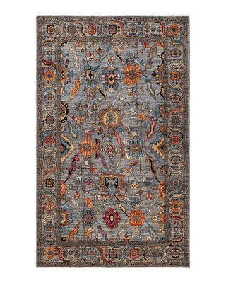 Traditional Serapi Gray Wool Area Rug 5' 3" x 8' 8" - Solo Rugs
