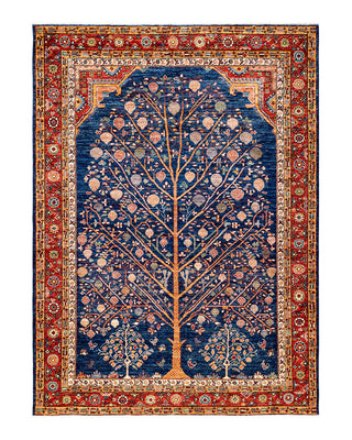 Traditional Serapi Blue Wool Area Rug 5' 7" x 7' 7" - Solo Rugs