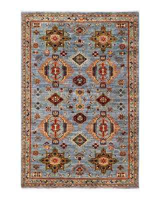 Traditional Serapi Gray Wool Area Rug 3' 11" x 5' 11" - Solo Rugs