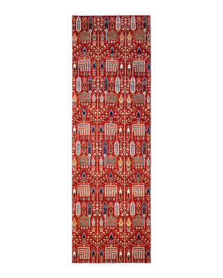 Traditional Serapi Orange Wool Area Rug 3' 11" x 12' 10" - Solo Rugs