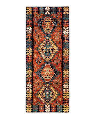 Traditional Serapi Orange Wool Area Rug 4' 0" x 10' 0" - Solo Rugs
