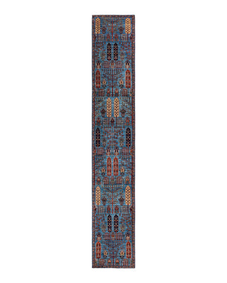 Traditional Serapi Light Blue Wool Runner 2' 9" x 17' 8" - Solo Rugs