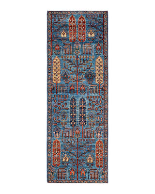 Traditional Serapi Light Blue Wool Runner 2' 10" x 8' 0" - Solo Rugs