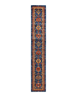 Traditional Serapi Blue Wool Runner 2' 8" x 16' 2" - Solo Rugs