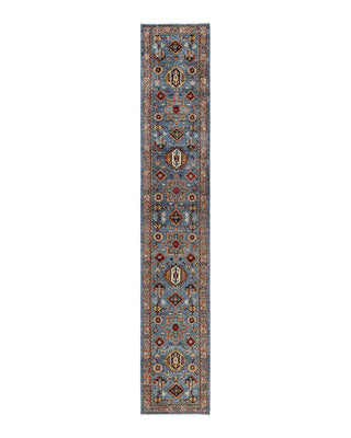 Traditional Serapi Gray Wool Runner 2' 5" x 14' 5" - Solo Rugs