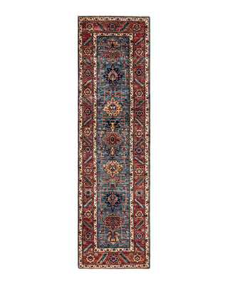 Traditional Serapi Light Blue Wool Runner 2' 8" x 9' 8" - Solo Rugs