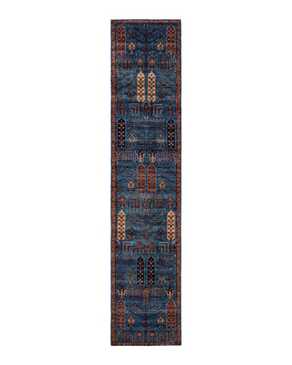 Traditional Serapi Light Blue Wool Runner 2' 8" x 13' 8" - Solo Rugs