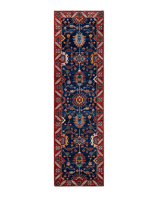 Traditional Serapi Blue Wool Runner 3' 2" x 11' 5" - Solo Rugs