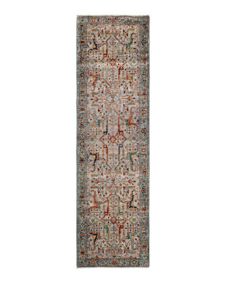 Traditional Serapi Gray Wool Runner 2' 9" x 9' 8" - Solo Rugs