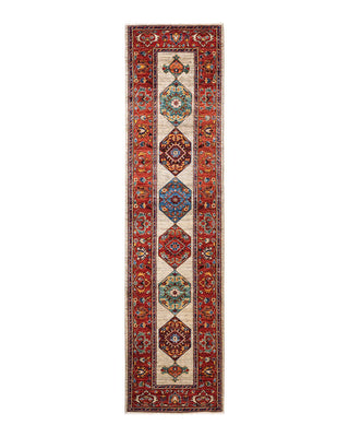 Traditional Serapi Ivory Wool Runner 2' 6" x 10' 0" - Solo Rugs