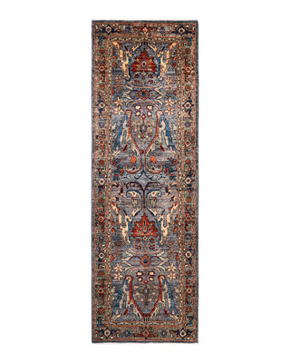 Traditional Serapi Gray Wool Runner 2' 9" x 8' 5" - Solo Rugs