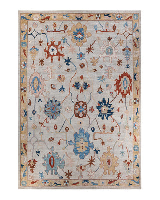 Traditional Oushak Ivory Wool Area Rug 9' 7" x 13' 10" - Solo Rugs