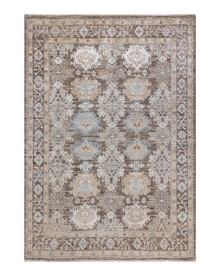 Traditional Oushak Beige Wool Area Rug 6' 1" x 8' 9" - Solo Rugs