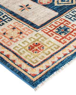 Traditional Oushak Blue Wool Area Rug 4' 0" x 5' 11" - Solo Rugs