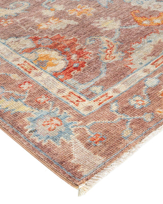 Traditional Oushak Brown Wool Area Rug 3' 1" x 4' 9" - Solo Rugs