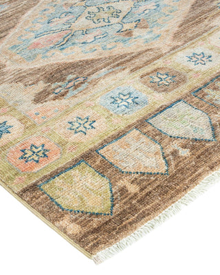 Traditional Oushak Beige Wool Area Rug 3' 5" x 4' 10" - Solo Rugs