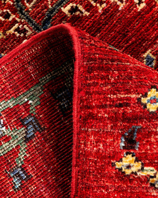 Bohemian Tribal Red Wool Area Rug 2' 0" x 3' 0" - Solo Rugs
