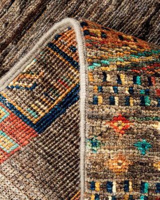 Bohemian Tribal Gray Wool Area Rug 2' 1" x 3' 0" - Solo Rugs
