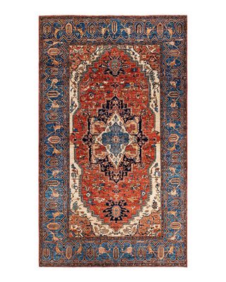 Traditional Serapi Orange Wool Area Rug 8' 1" x 13' 10" - Solo Rugs