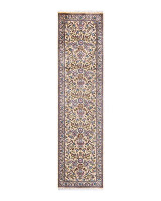Traditional Mogul Ivory Wool Runner 2' 6" x 10' 0" - Solo Rugs