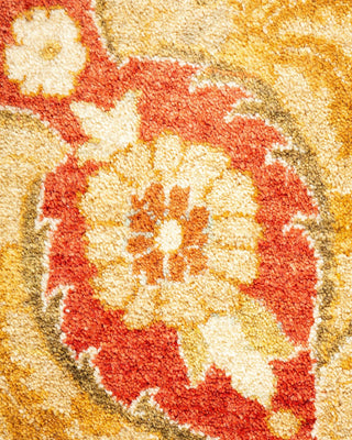 Traditional Mogul Yellow Wool Area Rug 9' 4" x 11' 8" - Solo Rugs