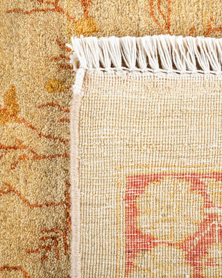 Traditional Mogul Yellow Wool Area Rug 9' 4" x 11' 8" - Solo Rugs