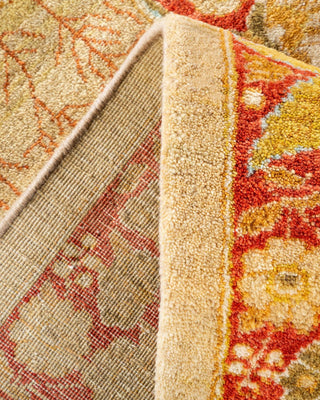 Traditional Mogul Yellow Wool Area Rug 9' 4" x 11' 8" - Solo Rugs