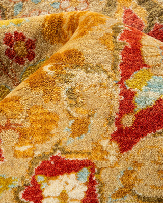 Traditional Mogul Yellow Wool Area Rug 9' 4" x 11' 8" - Solo Rugs