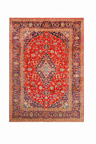 Authentic Persian Red Wool Area Rug 9" X 6" - Solo Rugs