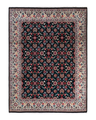 Traditional Mogul Black Wool Area Rug 9' 2" x 12' 5" - Solo Rugs