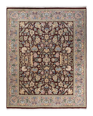 Traditional Mogul Red Wool Area Rug 8' 2" x 10' 4" - Solo Rugs