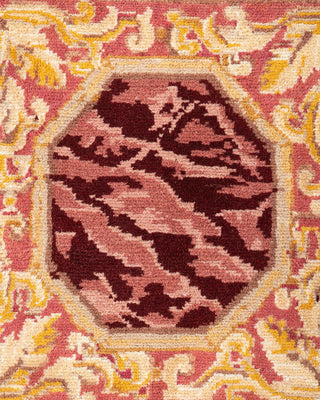 Traditional Mogul Yellow Wool Area Rug 9' 1" x 11' 6" - Solo Rugs