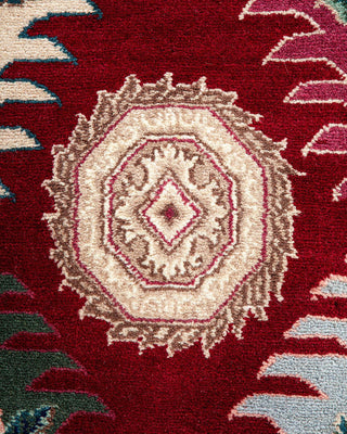 Traditional Mogul Red Wool Area Rug 6' 2" x 9' 2" - Solo Rugs