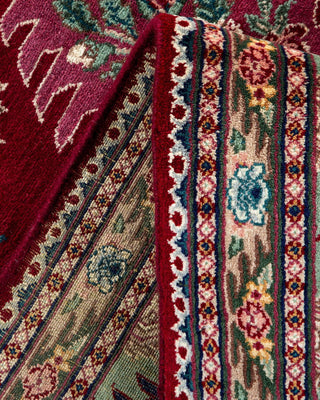 Traditional Mogul Red Wool Area Rug 6' 2" x 9' 2" - Solo Rugs