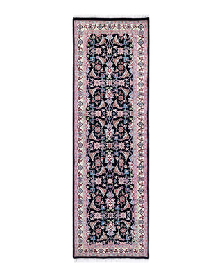 Traditional Mogul Black Wool Runner 2' 6" x 8' 2" - Solo Rugs