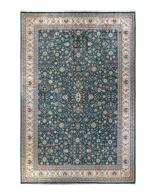 Traditional Mogul Green Wool Area Rug 12' 2" x 17' 10" - Solo Rugs