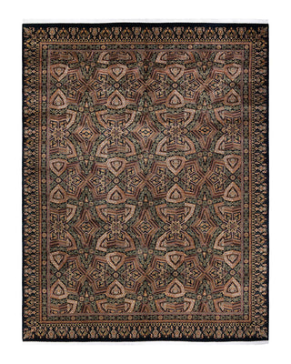 Traditional Mogul Brown Wool Area Rug 9' 1" x 12' 5" - Solo Rugs