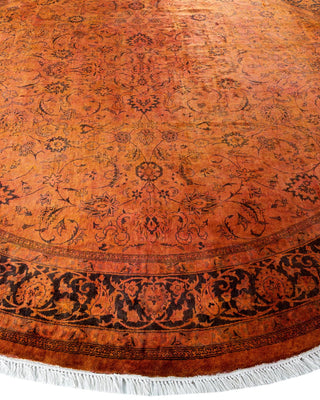 Contemporary Fine Vibrance Brown Wool Area Rug 8' 1" x 8' 1" - Solo Rugs