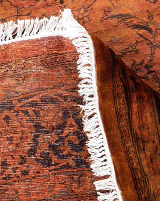 Contemporary Fine Vibrance Brown Wool Area Rug 8' 1" x 8' 1" - Solo Rugs