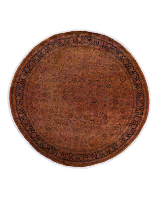 Contemporary Fine Vibrance Brown Wool Area Rug 8' 1" x 8' 1" - Solo Rugs