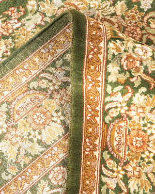Traditional Mogul Green Wool Area Rug 4' 1" x 6' 3" - Solo Rugs
